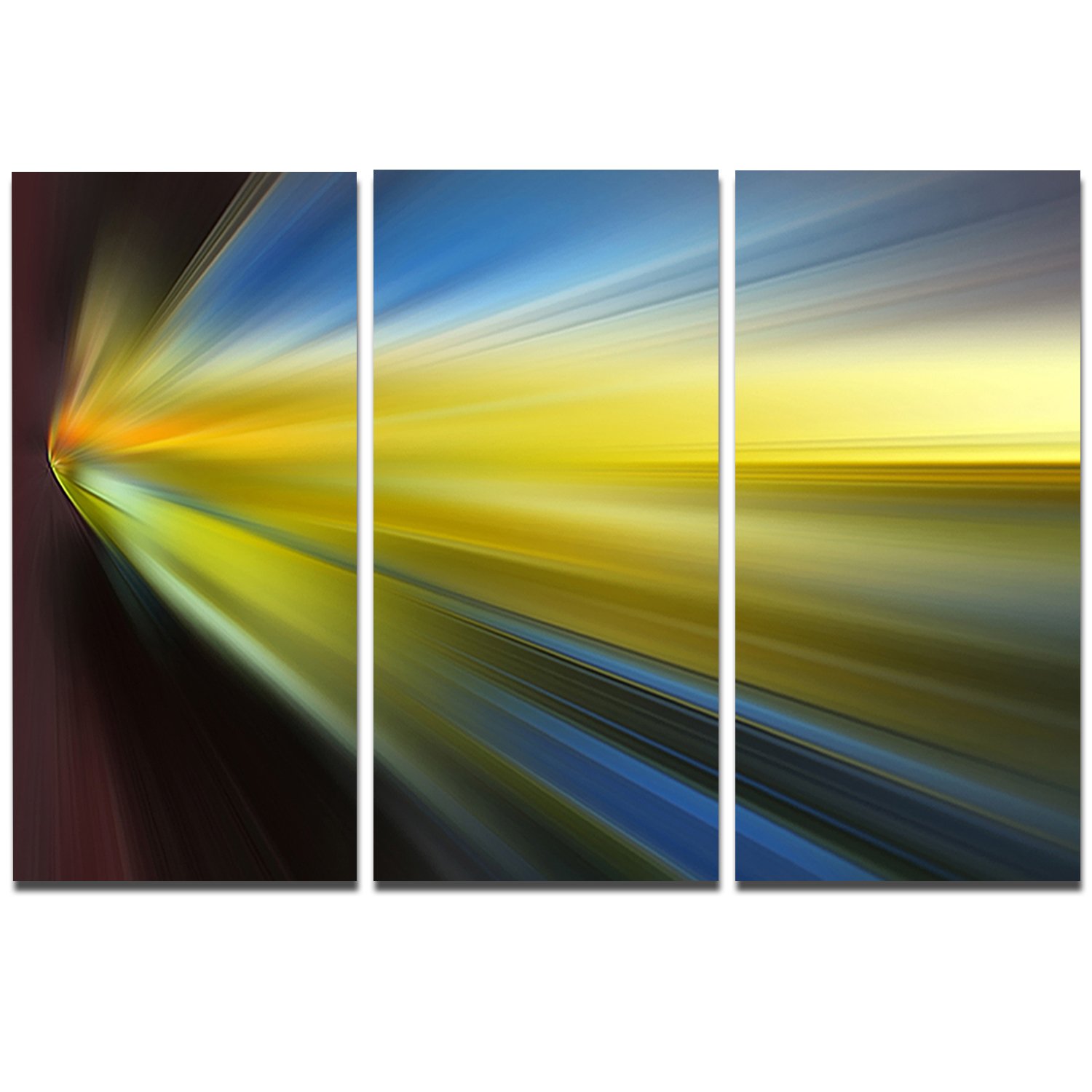 棕色蓝色焦点灯抽象帆布艺术墙照片艺术印刷品印刷品